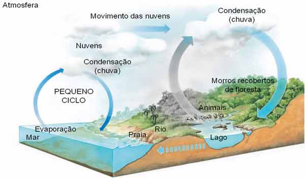 fases do ciclo da água